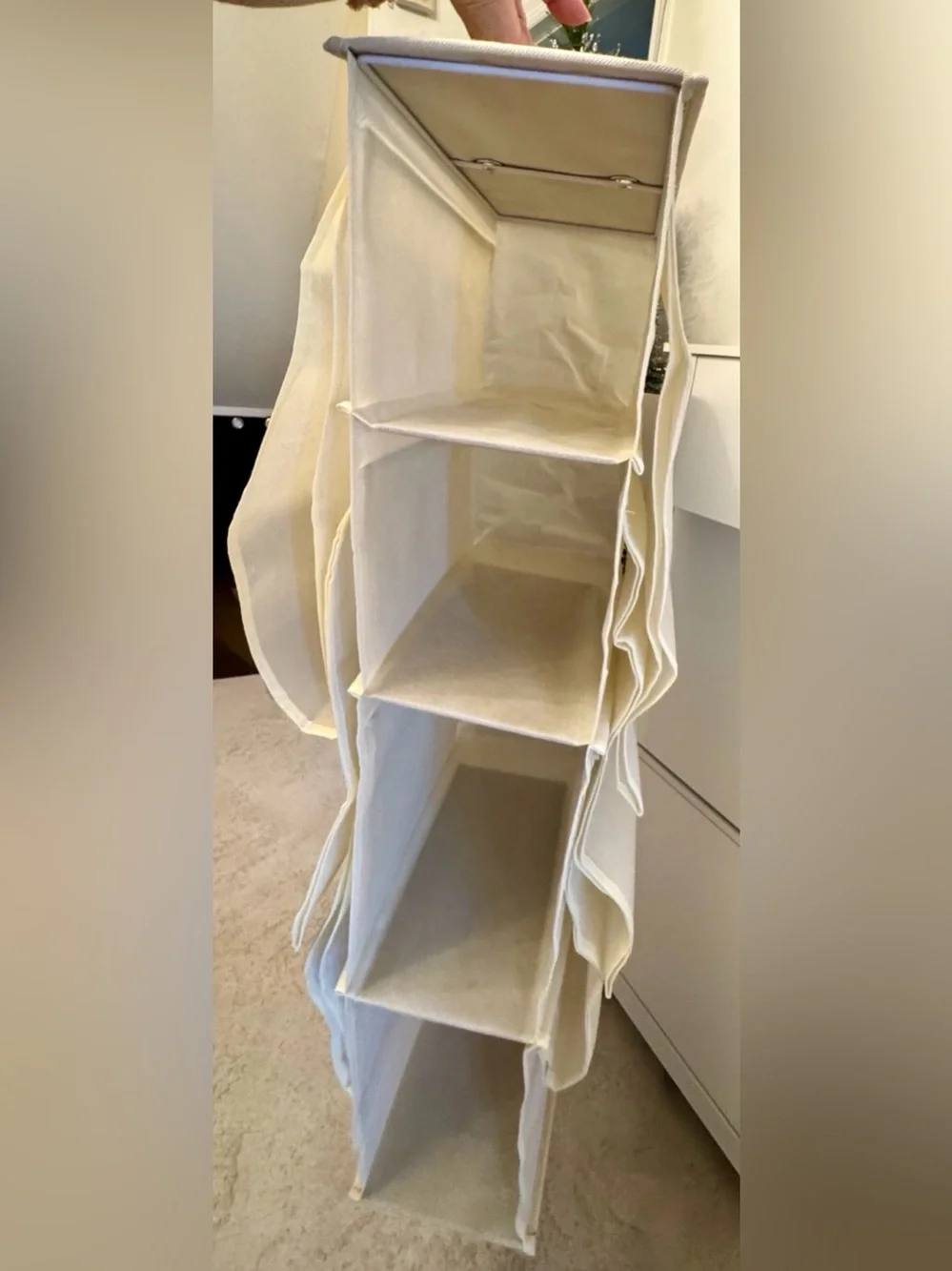 Hanging Closet Organizer with Six Pockets and Four Shelves